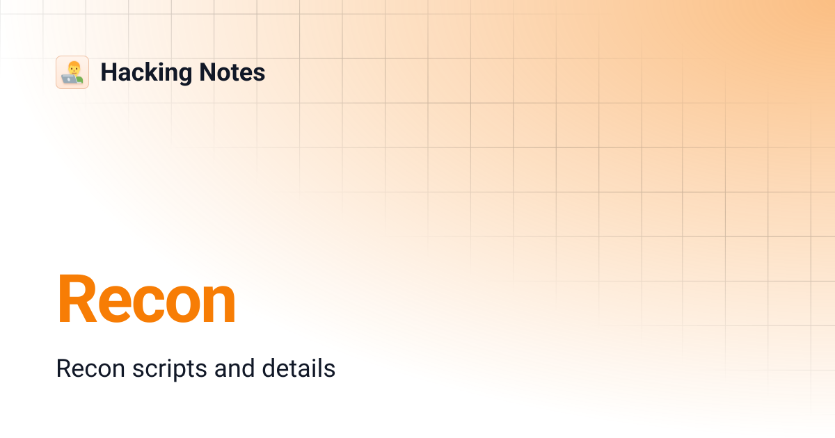 Recon | Hacking Notes